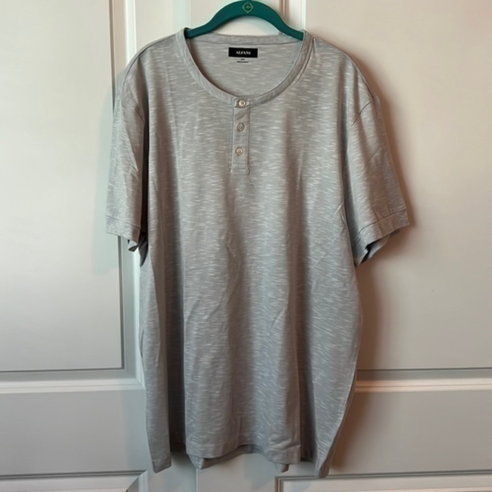 NWT ALFANI Solid Henley Mens 2XL Bright White